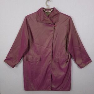 Mycra Pac One Iridescent Rain Coat Small Purple Green Shimmer Reversible Luxury